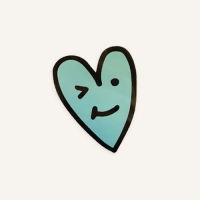 스마일 하트 블루 SMILE HEART sticker 차량용 스티커 데칼